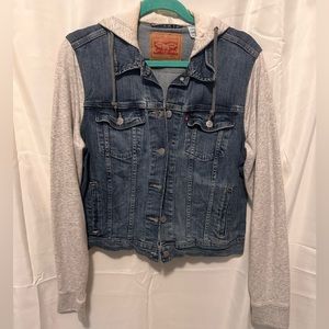 Hybrid Denim Hoodie Classic Trucker Jacket